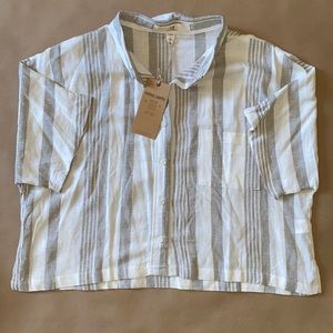 Cropped Button Down Top